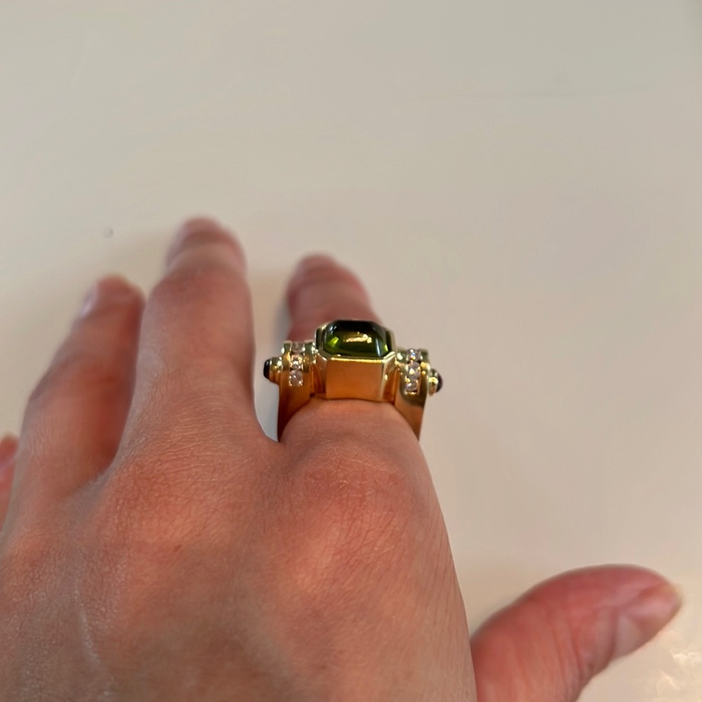 Diamond ruby bf laborite 18k gold ring from a designer in NYV